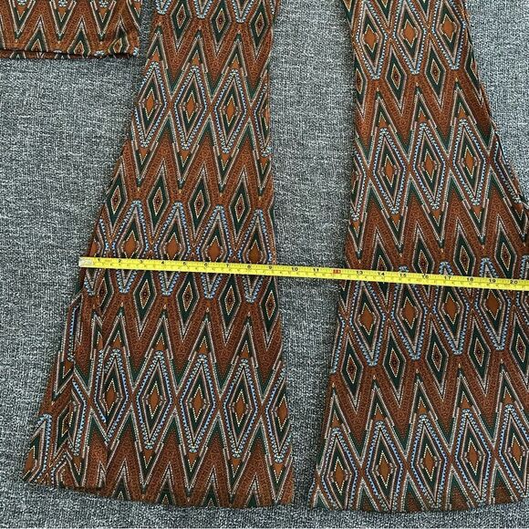 Lovely Day Retro Diamond Flare Pants in Brown and Black - Picture 3 of 5